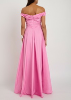 Talbot Runhof Gathered Taffeta Gown Pink