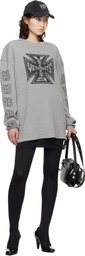 VETEMENTS Gray Biker Cross Waffle Longsleeve T-shirt
