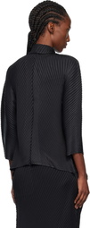 ISSEY MIYAKE Black Soft Fold Pleats Blazer