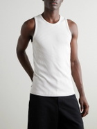AGOLDE - Viggo Ribbed Stretch Organic Cotton and TENCEL™ Lyocell-Blend Tank Top - Neutrals