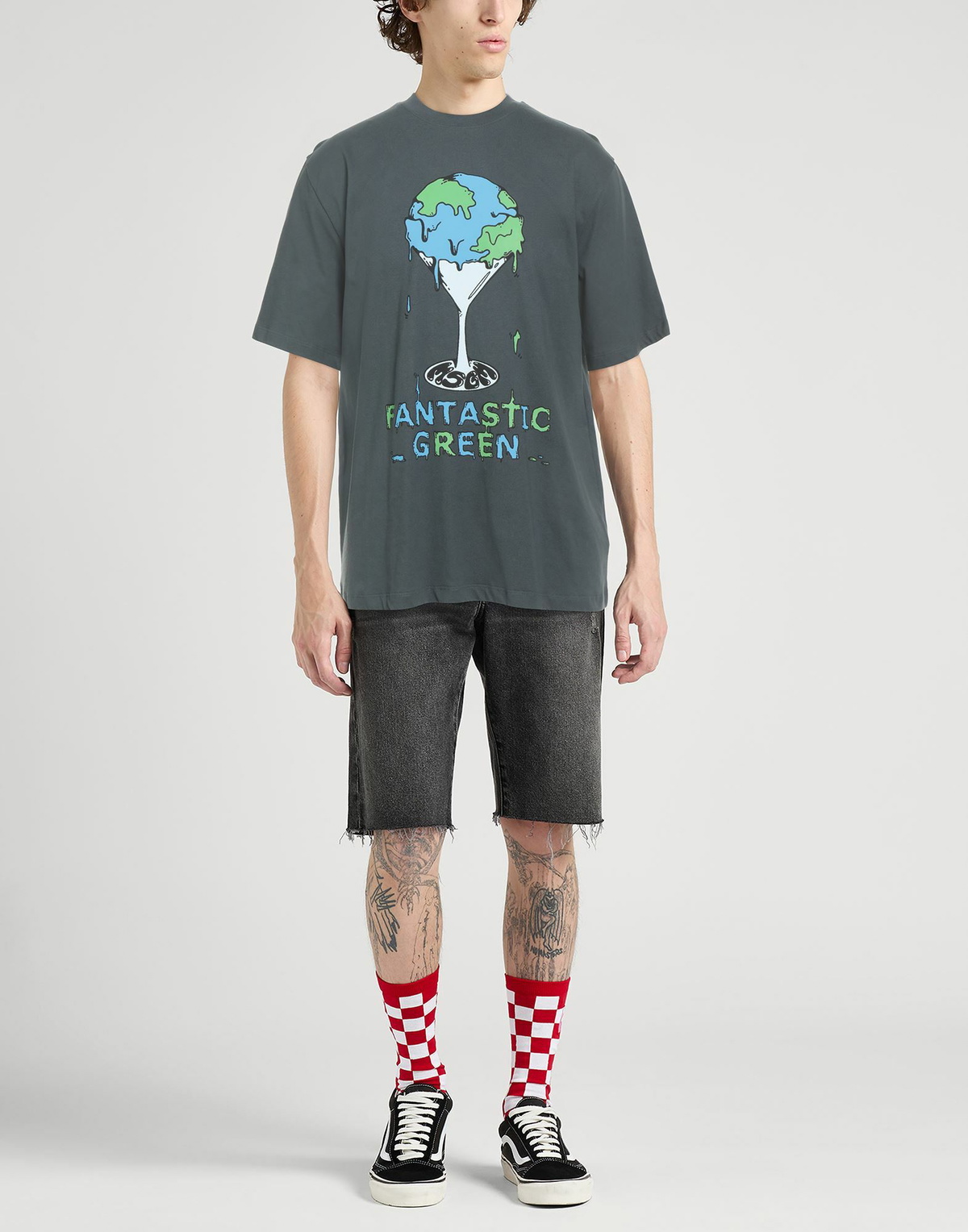 Msgm Mens T-shirt in Charcoal