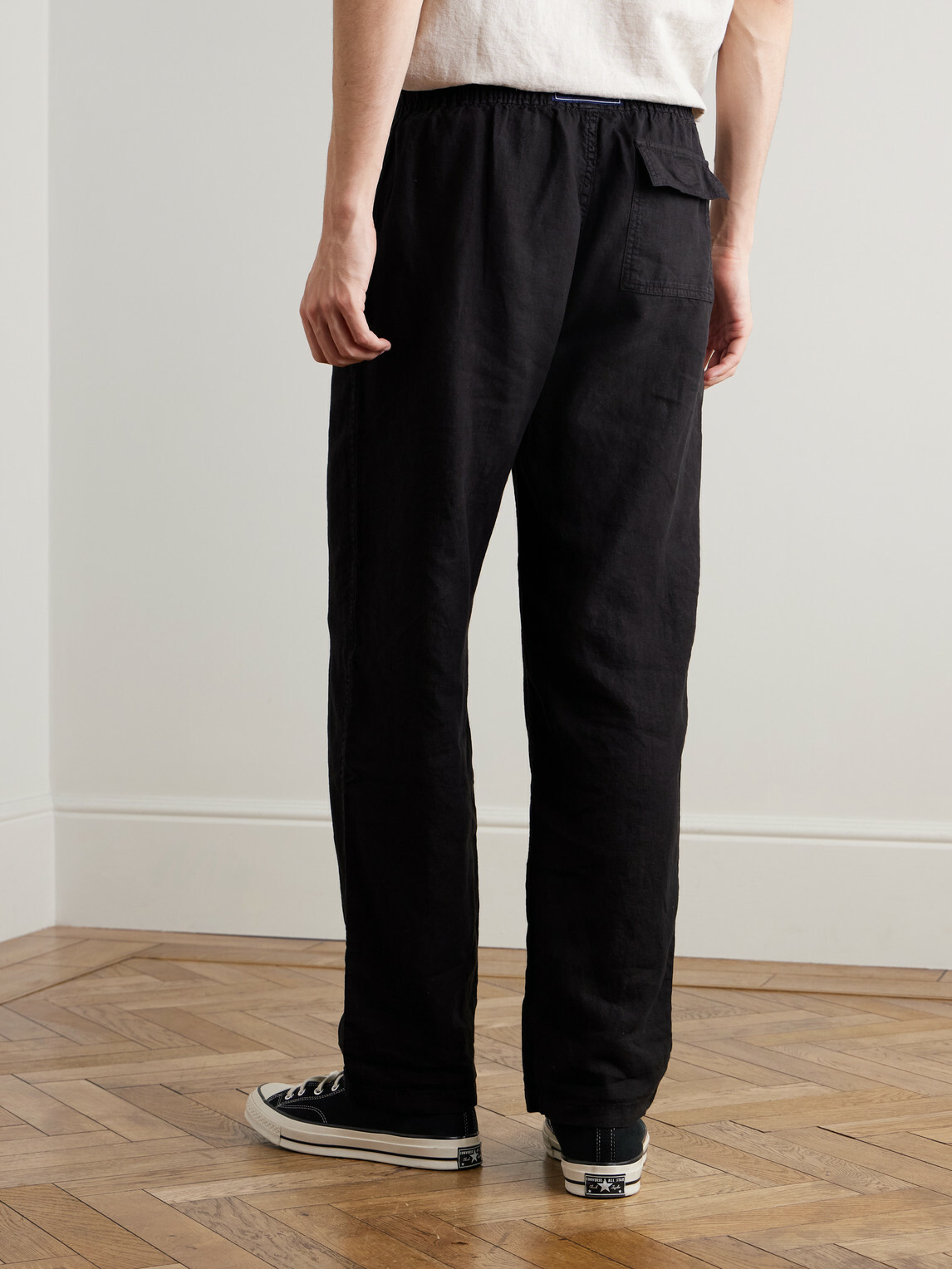 Vilebrequin - Pacha Straight-Leg Linen Drawstring Trousers - Black