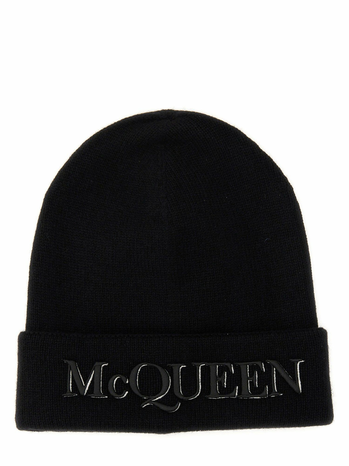 帽子 Alexander McQueen logo-print wool beanie Alexander McQueen - Logo-Embroidered Wool and Cashmere-Blend