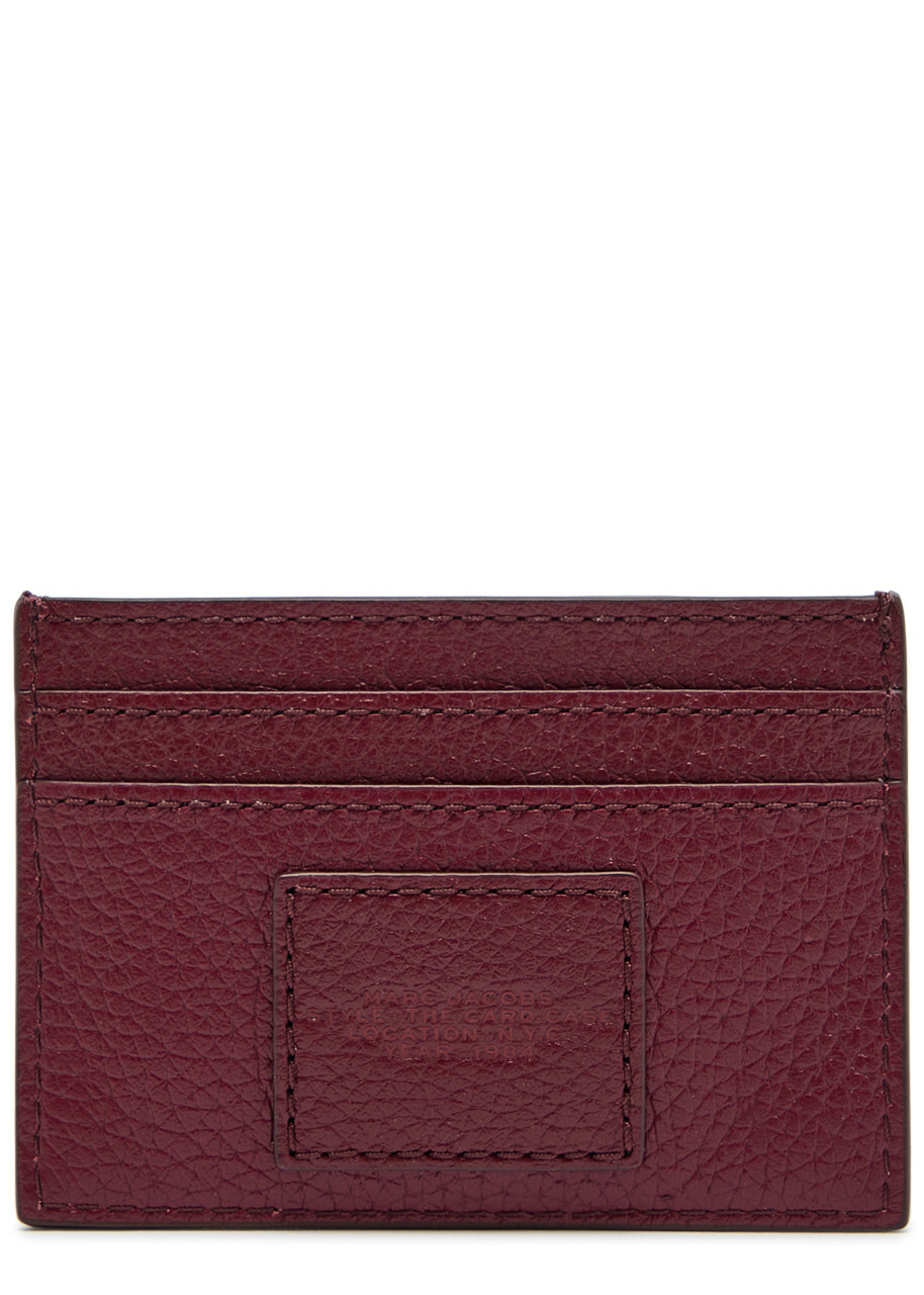 Marc Jacobs The Card Case Grained Leather Card Holder - Burgundy - One Size
