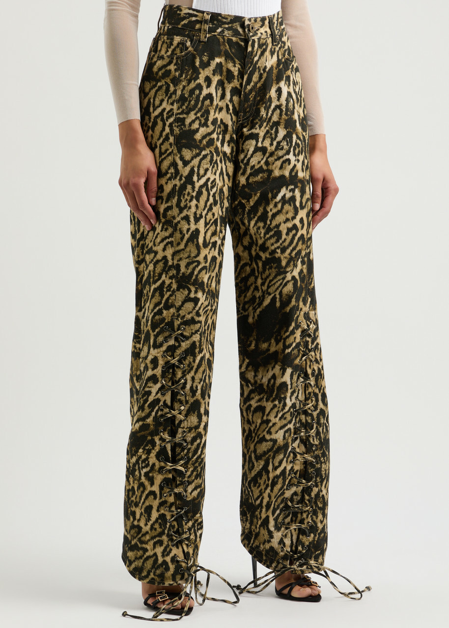 Jean Paul Gaultier Leopard-print Straight-leg Jeans Jean Paul Gaultier
