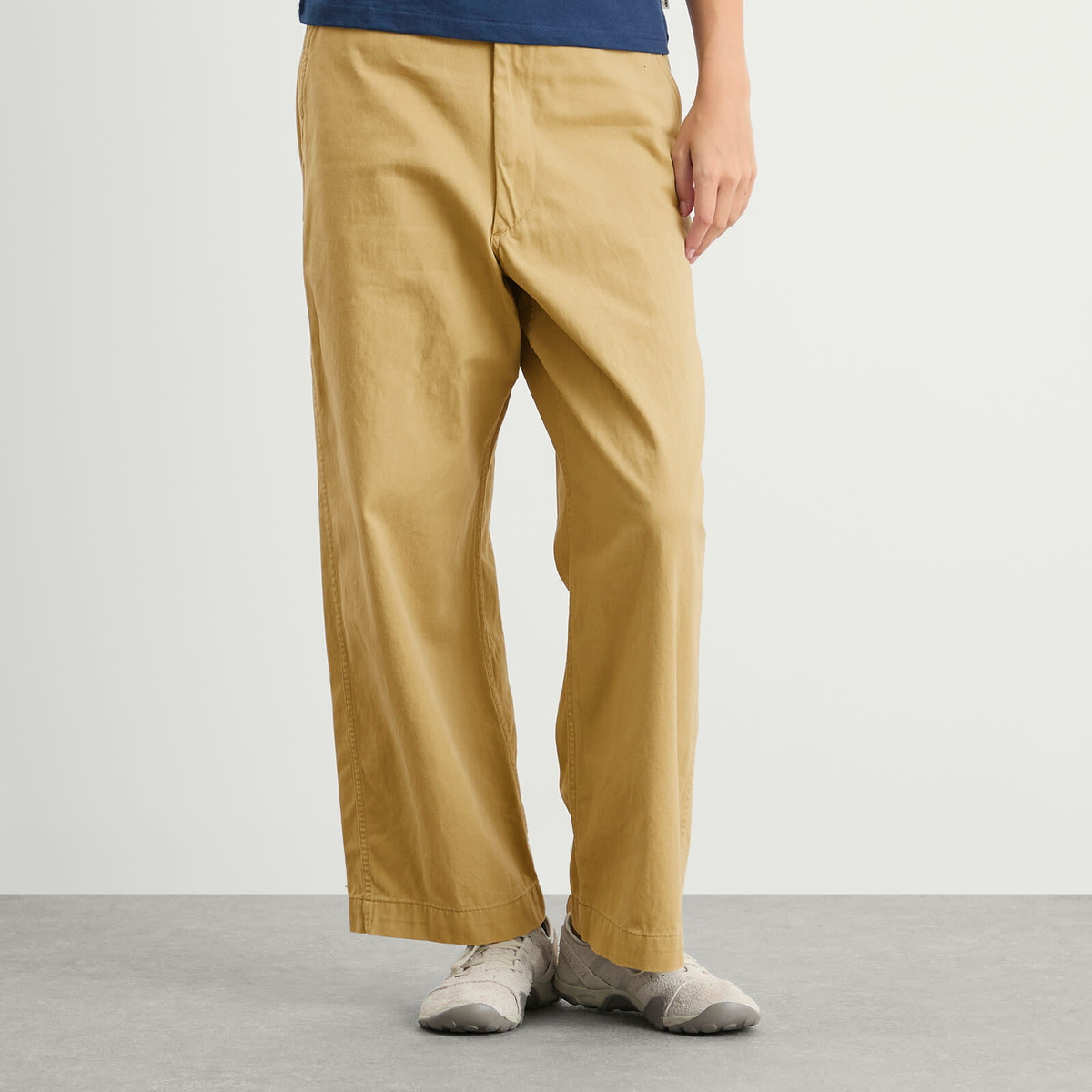 Beams Boy Women's Wide Chino Pants in Beige