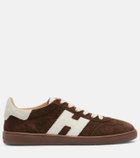 Hogan H647 leather-trimmed suede sneakers