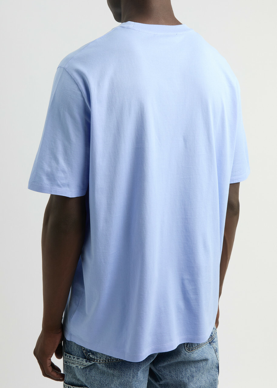 Lanvin Logo-embroidered Cotton T-shirt Blue