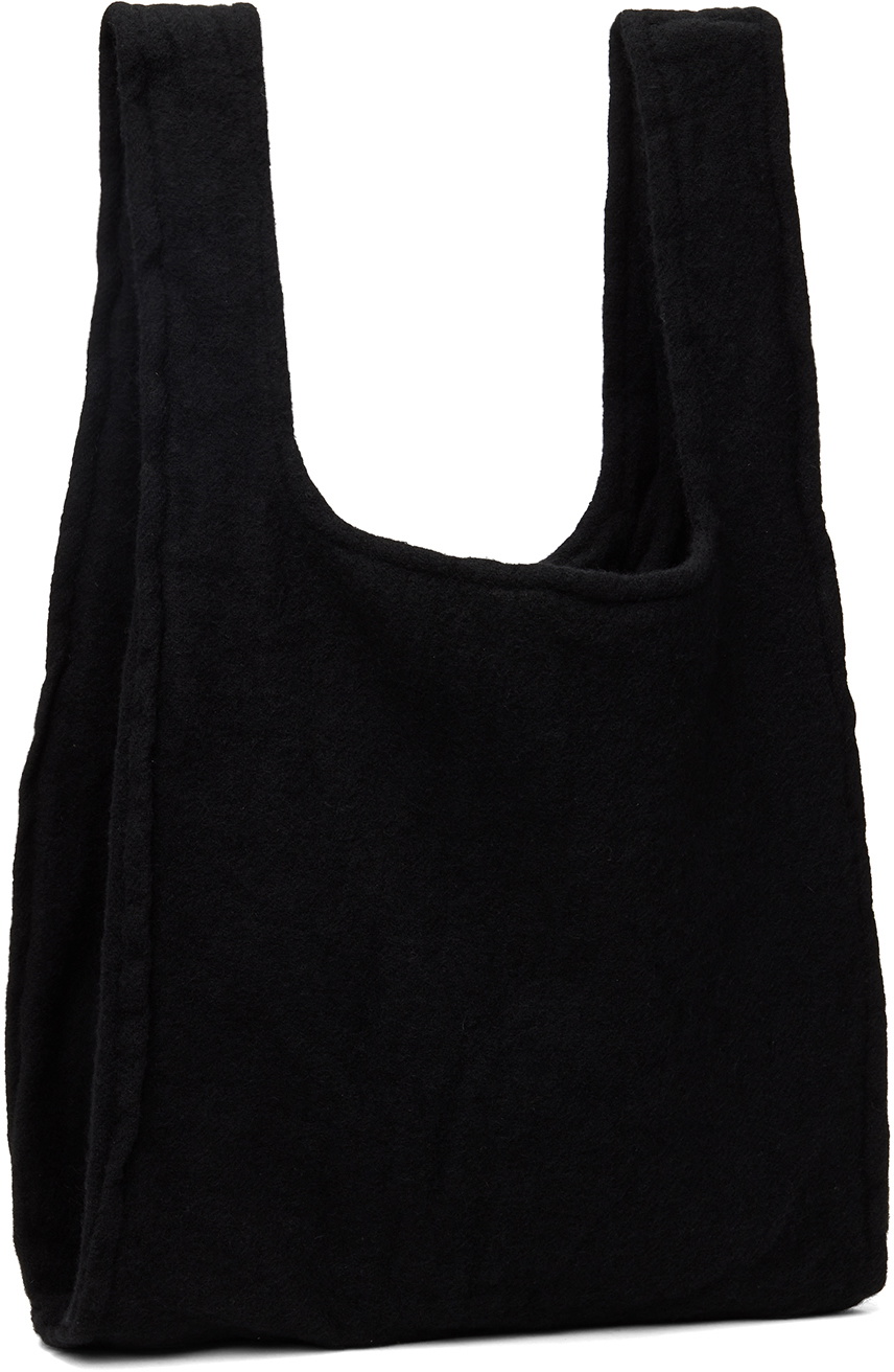 Black Comme des Garçons Black Wool Tweed Tote