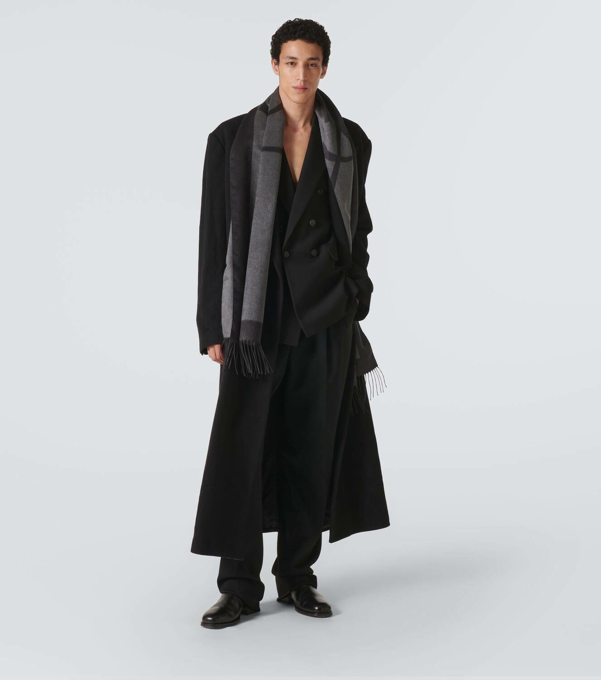 Saint Laurent Cassandre silk jacquard scarf