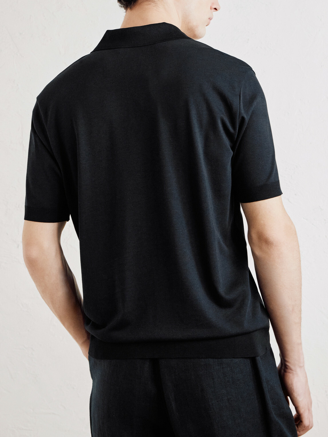 Altea - Pierre Lyocell and Cotton-Blend Polo Shirt - Black