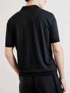 Altea - Pierre Lyocell and Cotton-Blend Polo Shirt - Black