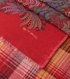 Etro Paisley and checked wool throw