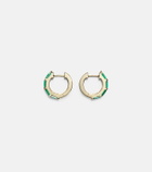 Shay Jewelry 18kt gold huggie earrings with emeralds