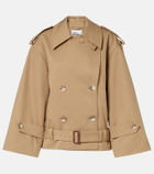 Self-Portrait Cropped gabardine trench coat