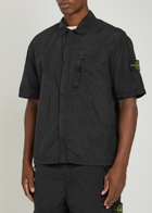 Stone Island Crinkled Nylon Overshirt Black