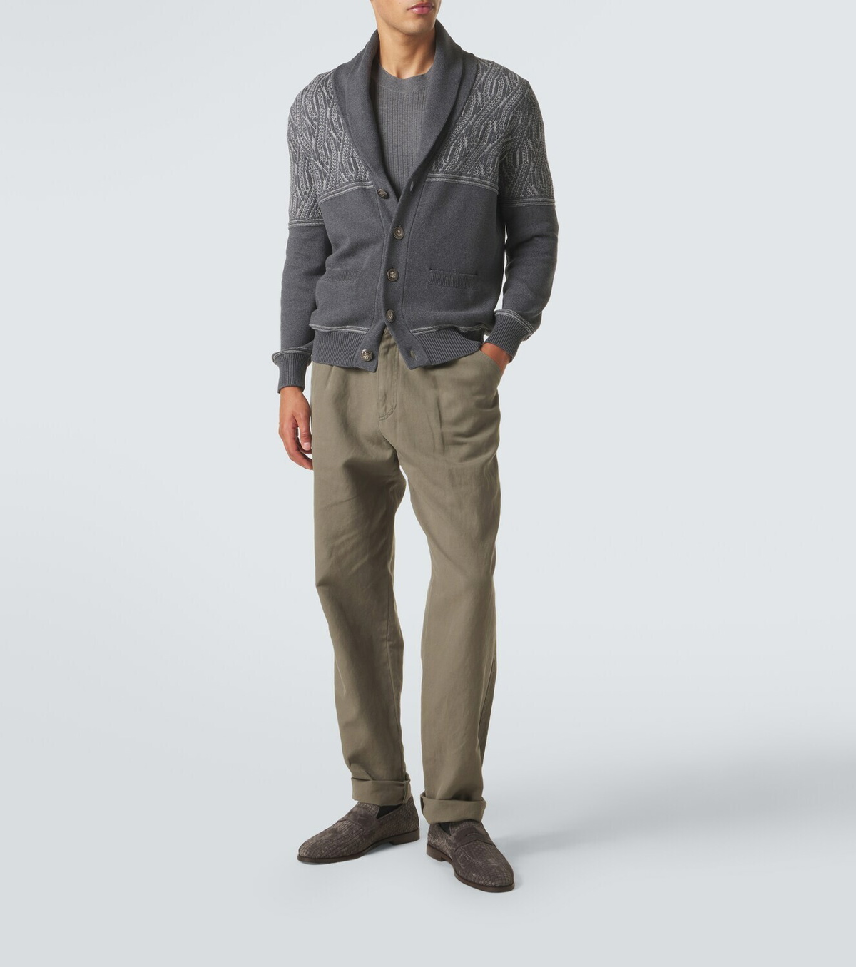 Brunello Cucinelli Woven suede penny loafers