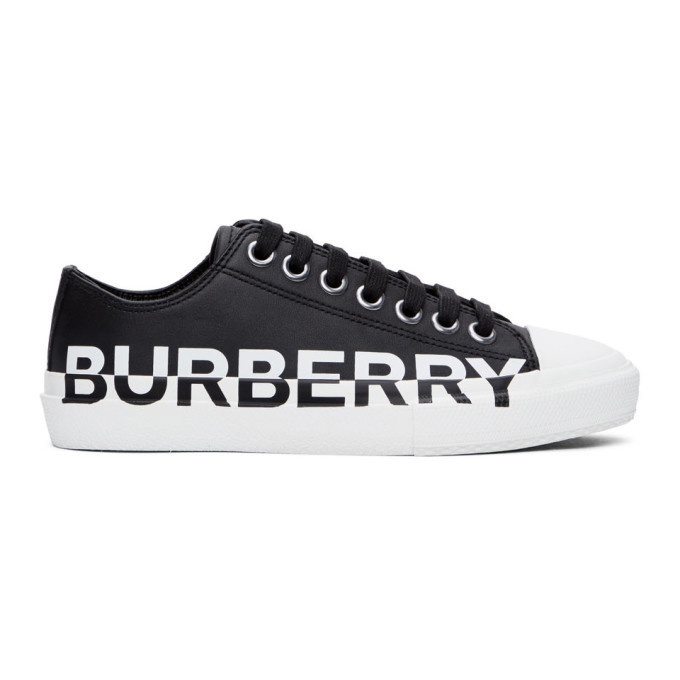 Photo: Burberry Black Gabardine Two-Tone Logo Sneakers