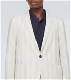 Zegna Chalk stripe linen and silk jacket