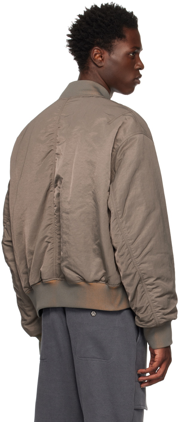 Solid Homme Khaki Padded Bomber Jacket