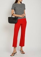 Vince Pintuck Cropped Woven Trousers Red