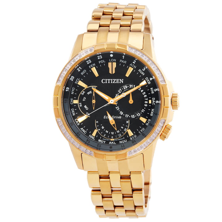 Photo: Citizen Chronograph Diamond Black Dial Mens Watch BU2082-56E