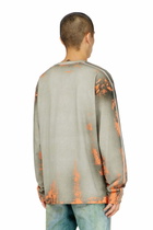 Diesel Long-sleeve T-shirt in cracked jersey - T-Shirts Mens in Multicolor