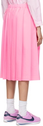 Comme des Garçons Girl Pink Tropical Wool Midi Skirt