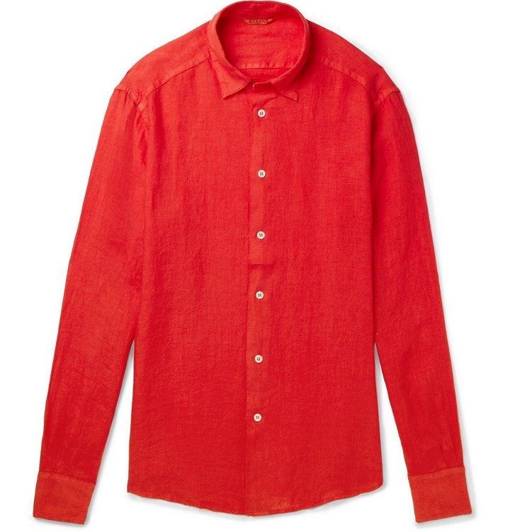 Photo: Barena - Slim-Fit Linen Shirt - Men - Tomato red