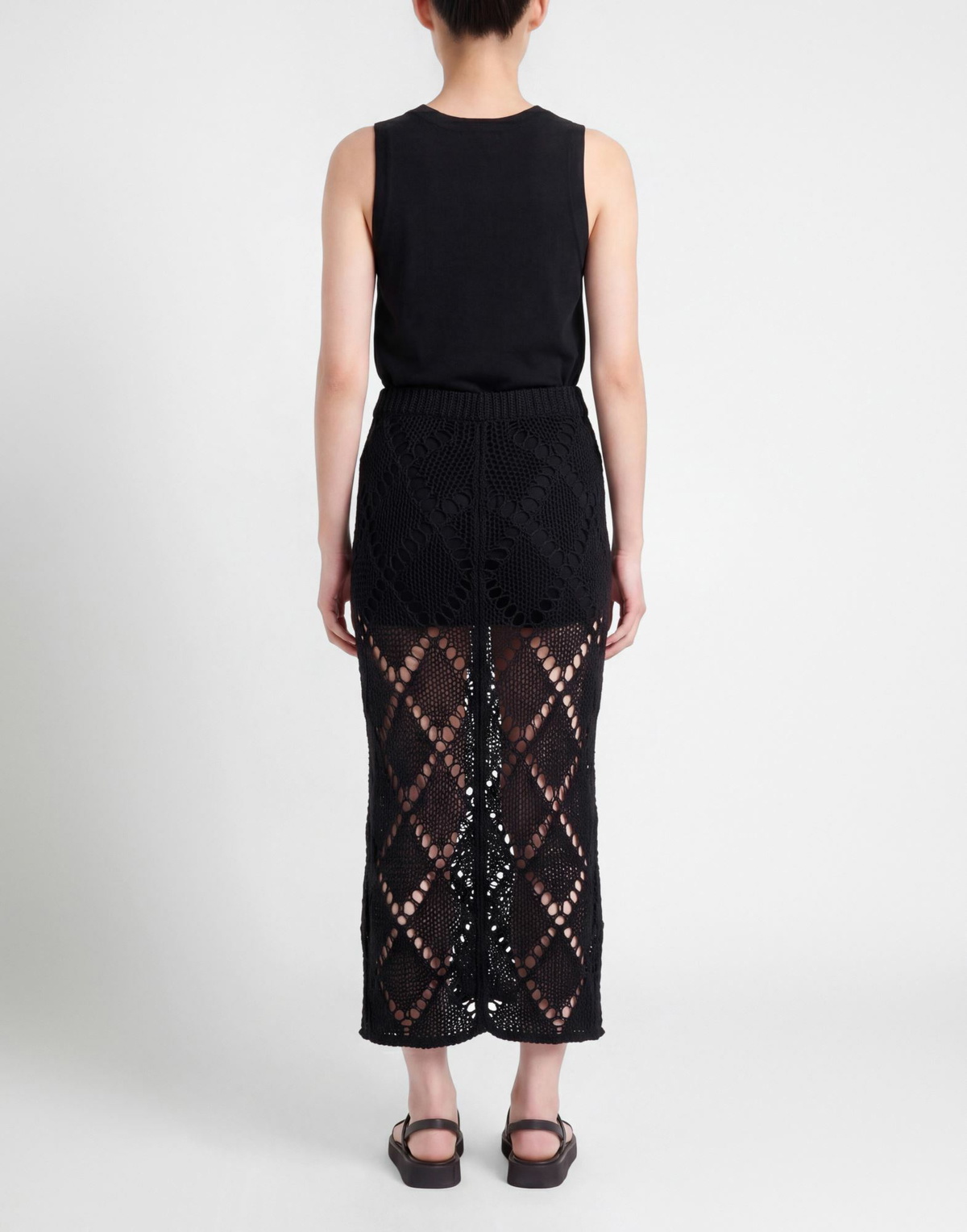 Jucca Womens Maxi skirt in Black