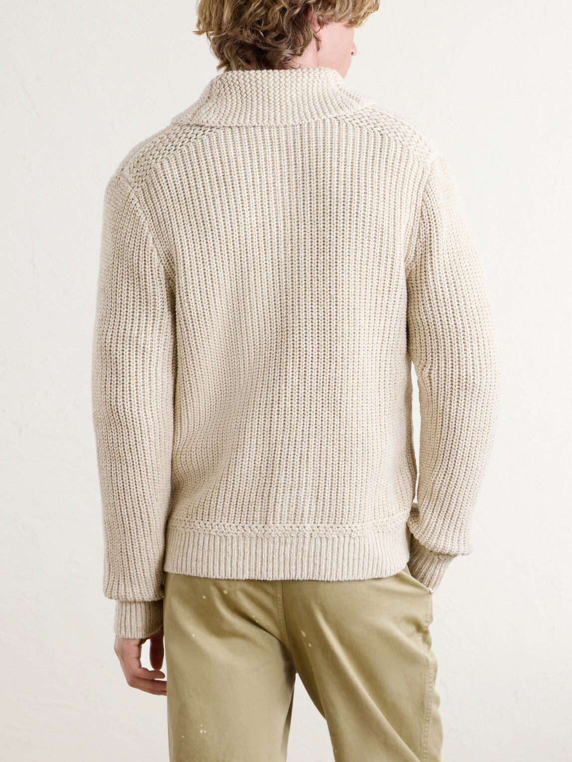 RRL - Shawl-Collar Cotton and Linen-Blend Cardigan - Neutrals