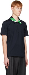 Thom Browne Navy Five-Button Polo