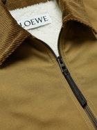 Loewe - Corduroy and Leather-Trimmed Cotton-Canvas Jacket - Brown