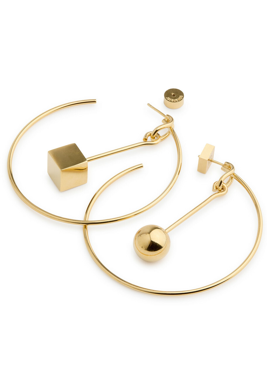 Jacquemus Les Créoles Nodo Mismatched Hoop Earrings - Gold - One Size