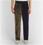 Noah - Pleated Colour-Block Cotton-Corduroy Suit Trousers - Multi