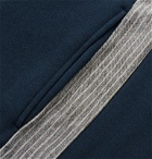 Aloye - Panelled Loopback Cotton-Jersey Hoodie - Blue