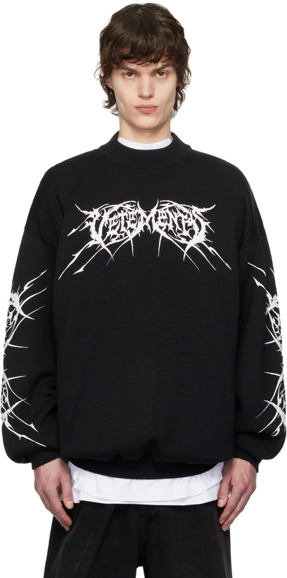 Photo: VETEMENTS Black Metal Logos Sweater