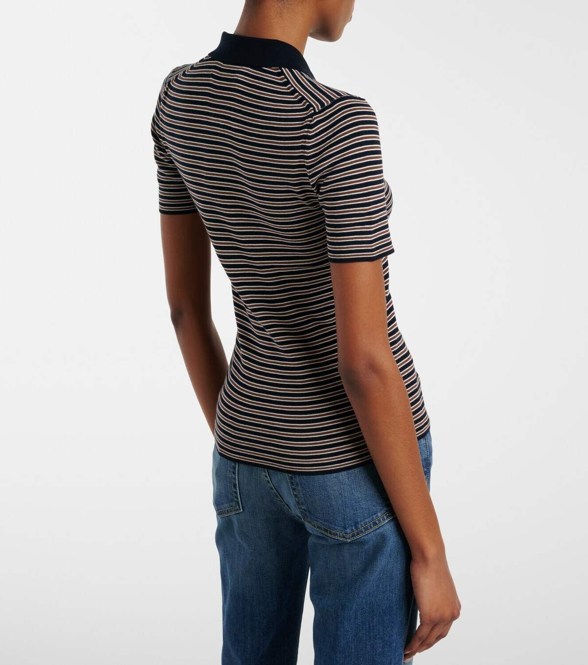 Nili Lotan Gemmatta striped cotton polo shirt