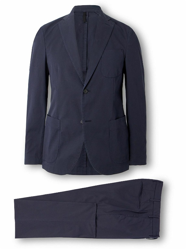 Photo: Incotex - Slim-Fit Cotton-Blend Gabardine Suit - Blue