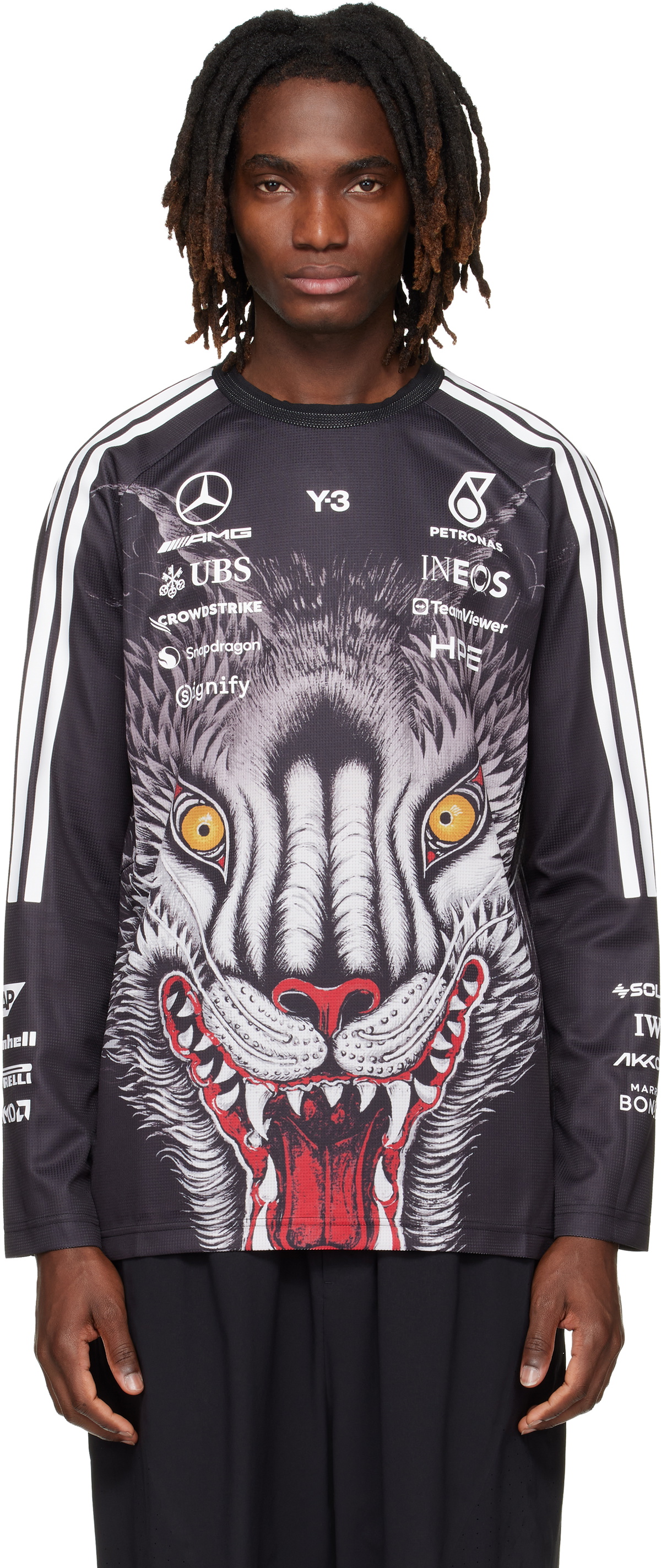 Y-3 Black Mercedes-AMG F1 Edition Driver Jersey T-shirt