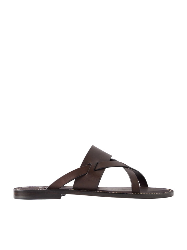 Photo: Brunello Cucinelli - Leather Sandals - Brown