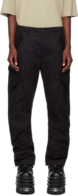 Photo: JiyongKim Black Mutli-Pocket Cargo Pants