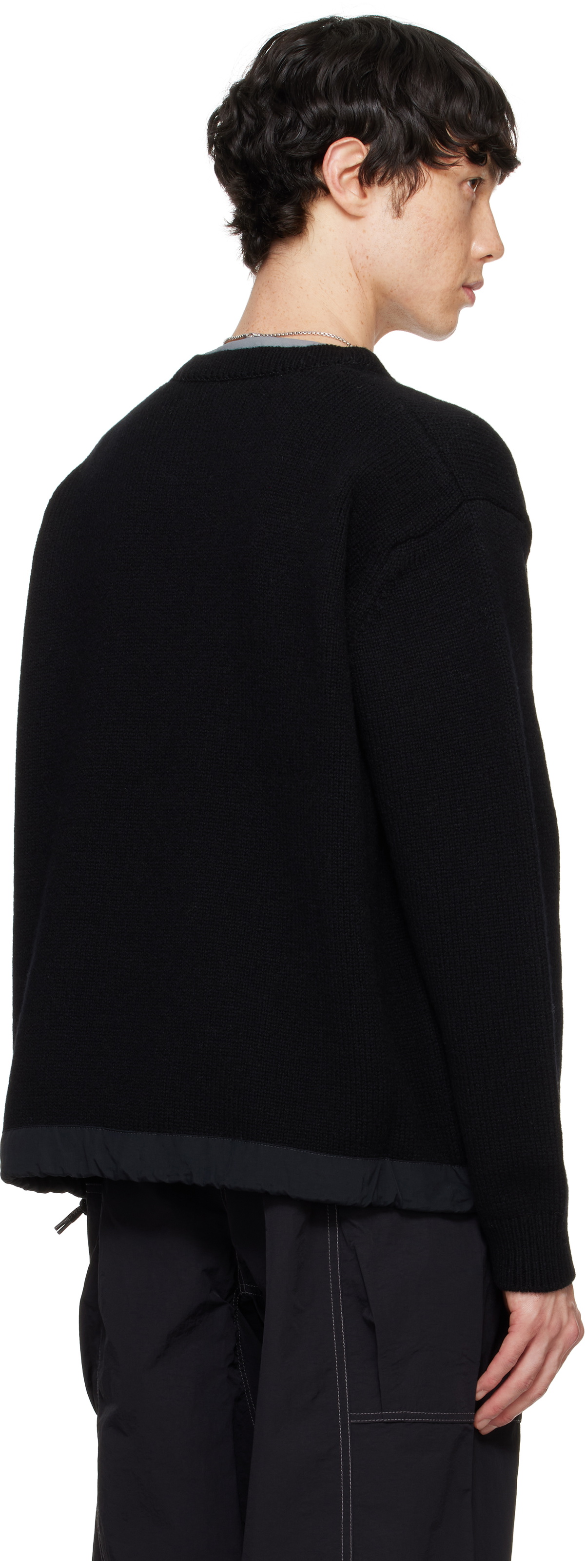 and wander Black Shetland Wool Sweater