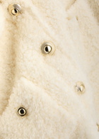 Self-portrait Cropped Bouclé Wool-blend top Cream