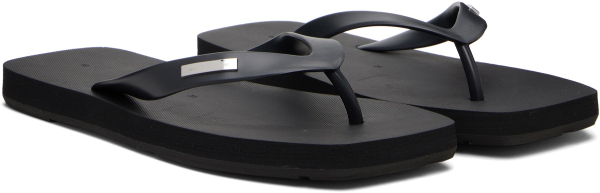 HELIOT EMIL Black 'HE' Flip-Flops