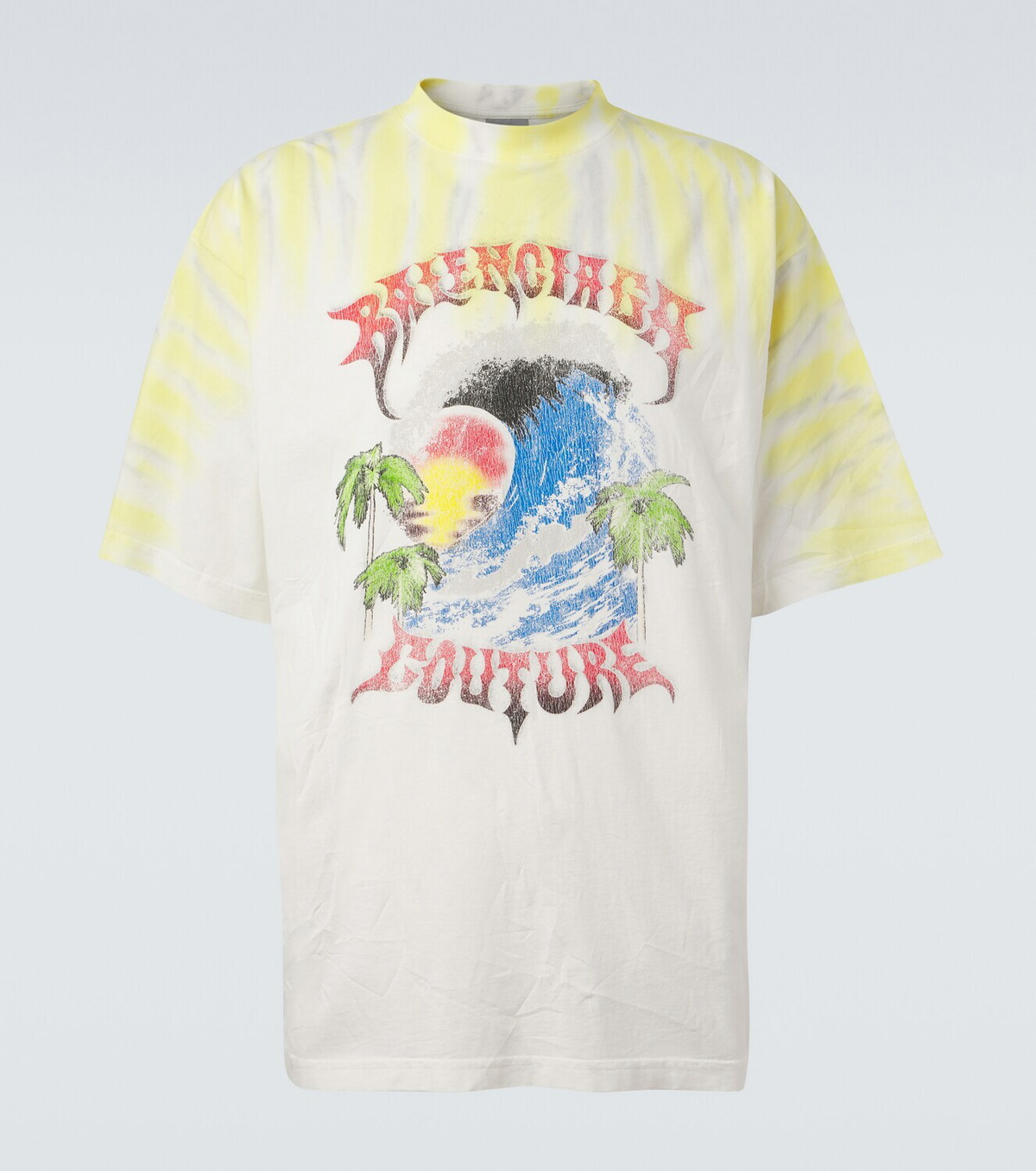 Balenciaga Printed tie-dye cotton jersey T-shirt