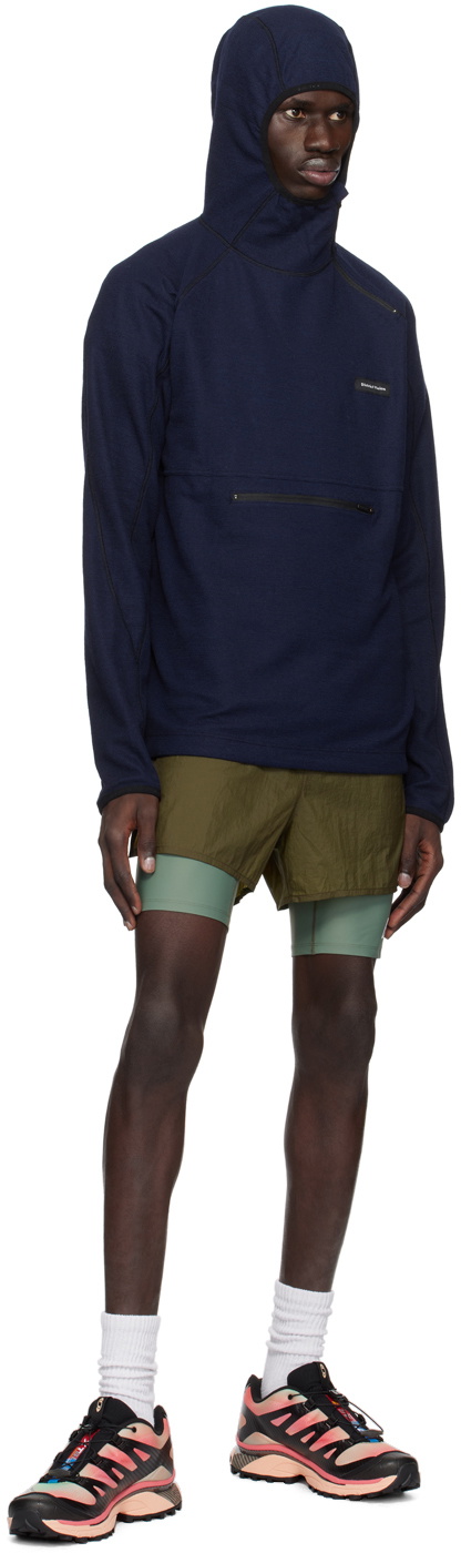 District Vision Navy Hooded Running Midlayer Zip Hoodie