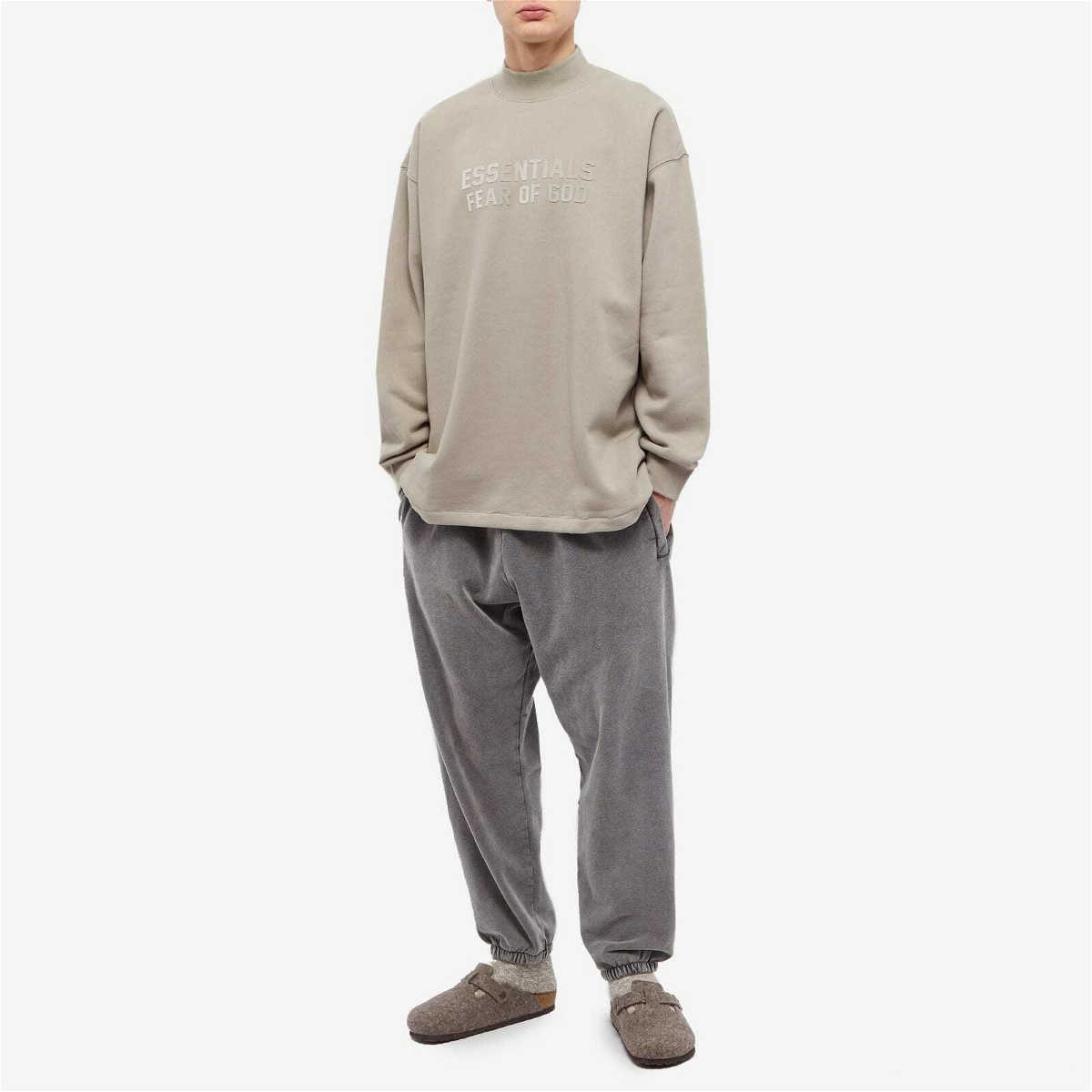 Fear of God ESSENTIALS Men's Relaxed Crew Sweat in Seal Fear Of
