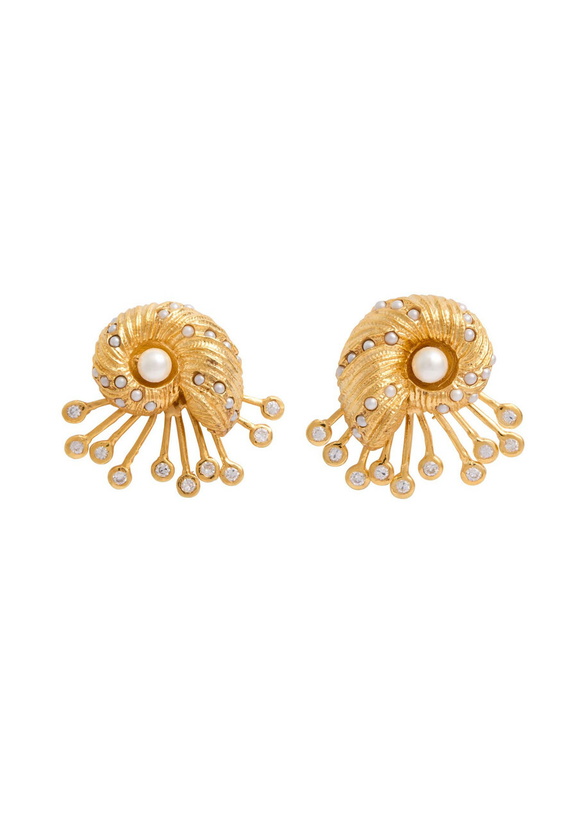 Photo: Joanna Laura Constantine Seashell 18kt Gold-plated Stud Earrings - One Size