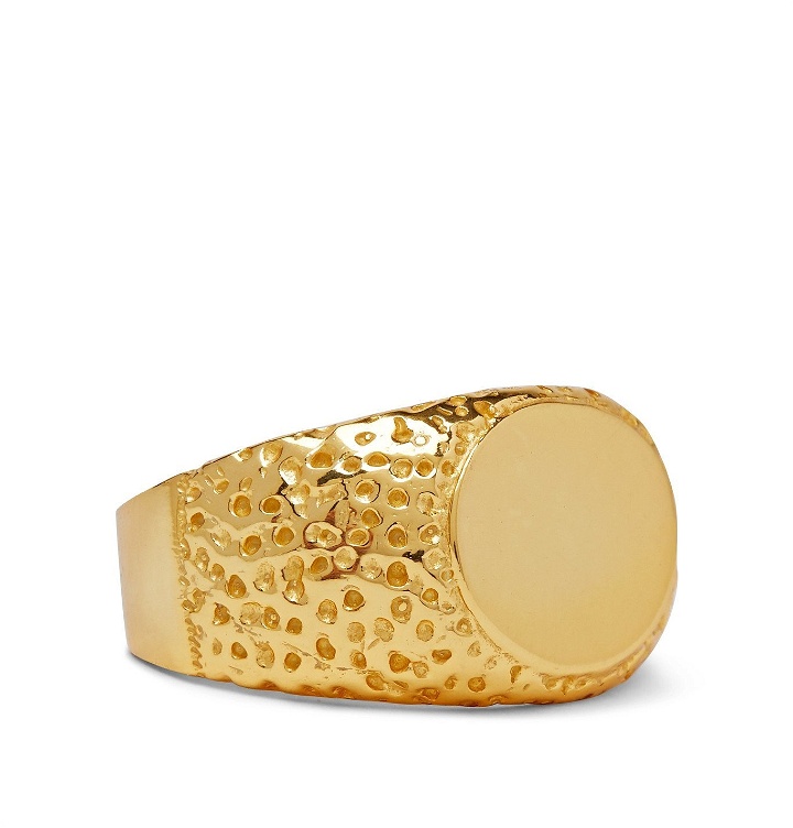 Photo: MAPLE - Nugget Hammered Gold-Plated Ring - Gold